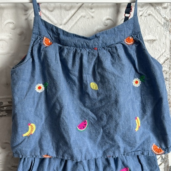 Mini Boden girls embroidered fruit tank romper. Size 11/12. EUC!! - Picture 2 of 4